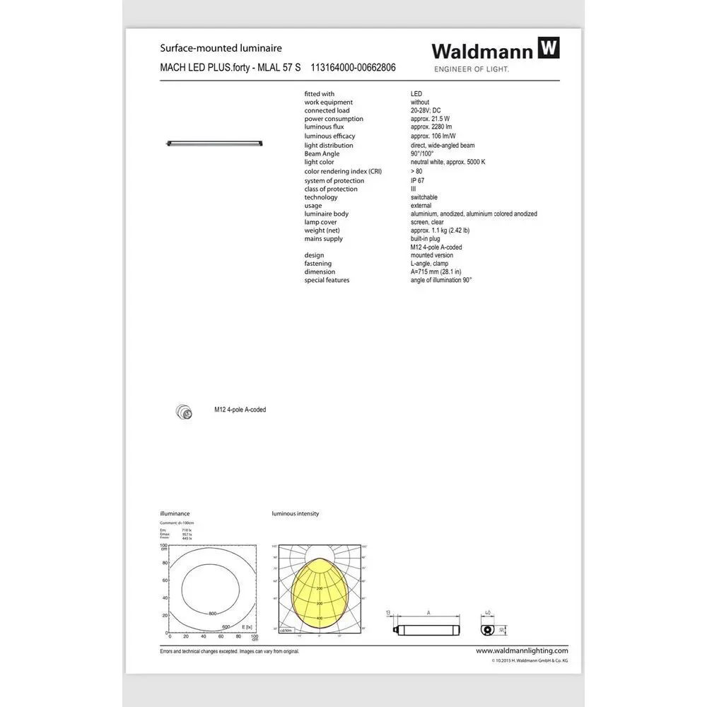 Waldmann Machine Light MACH LED PLUS.forty - MLAL 57 S 113164000-00662806 28